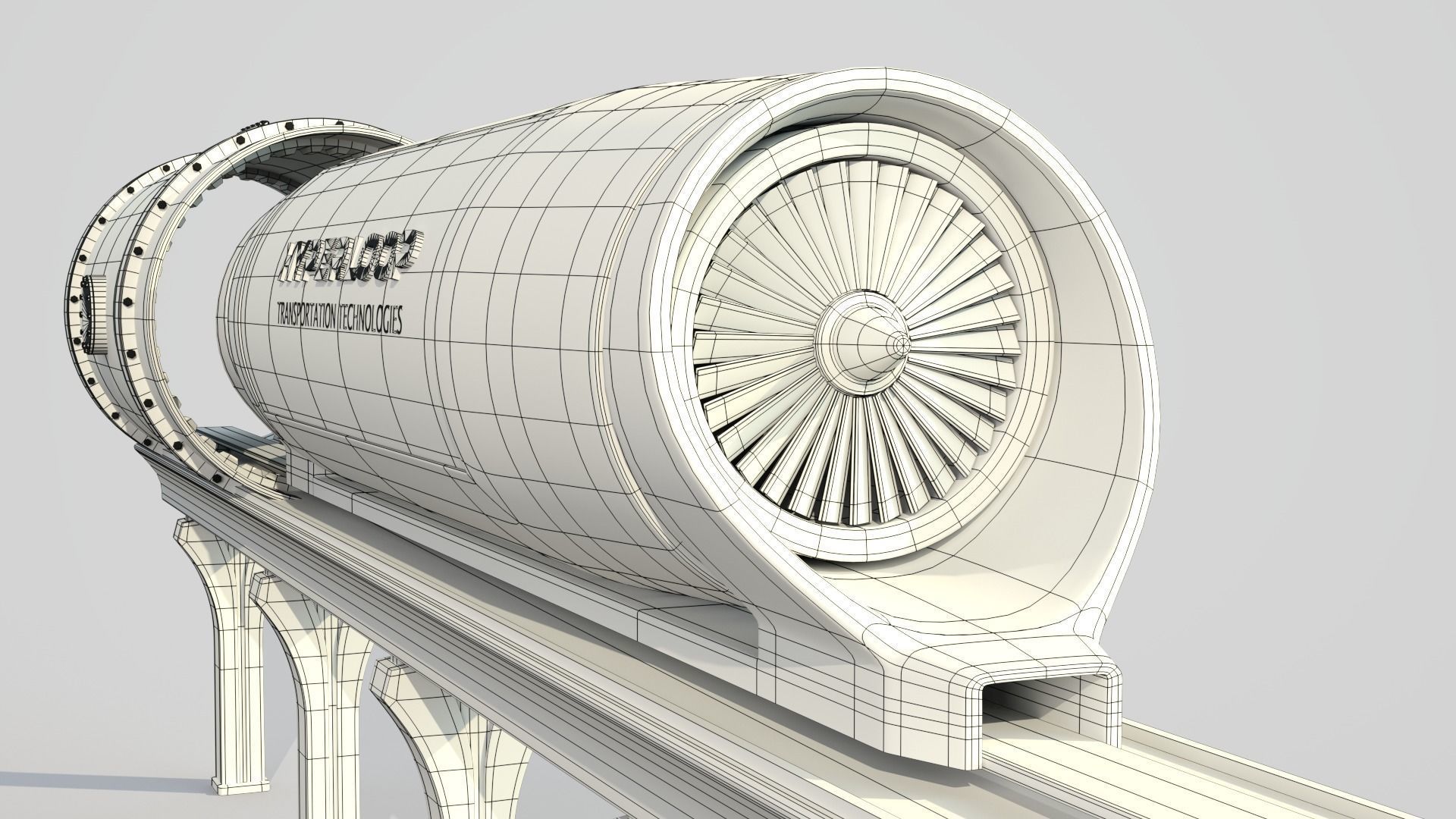 Hyperloop Train 3D model_12