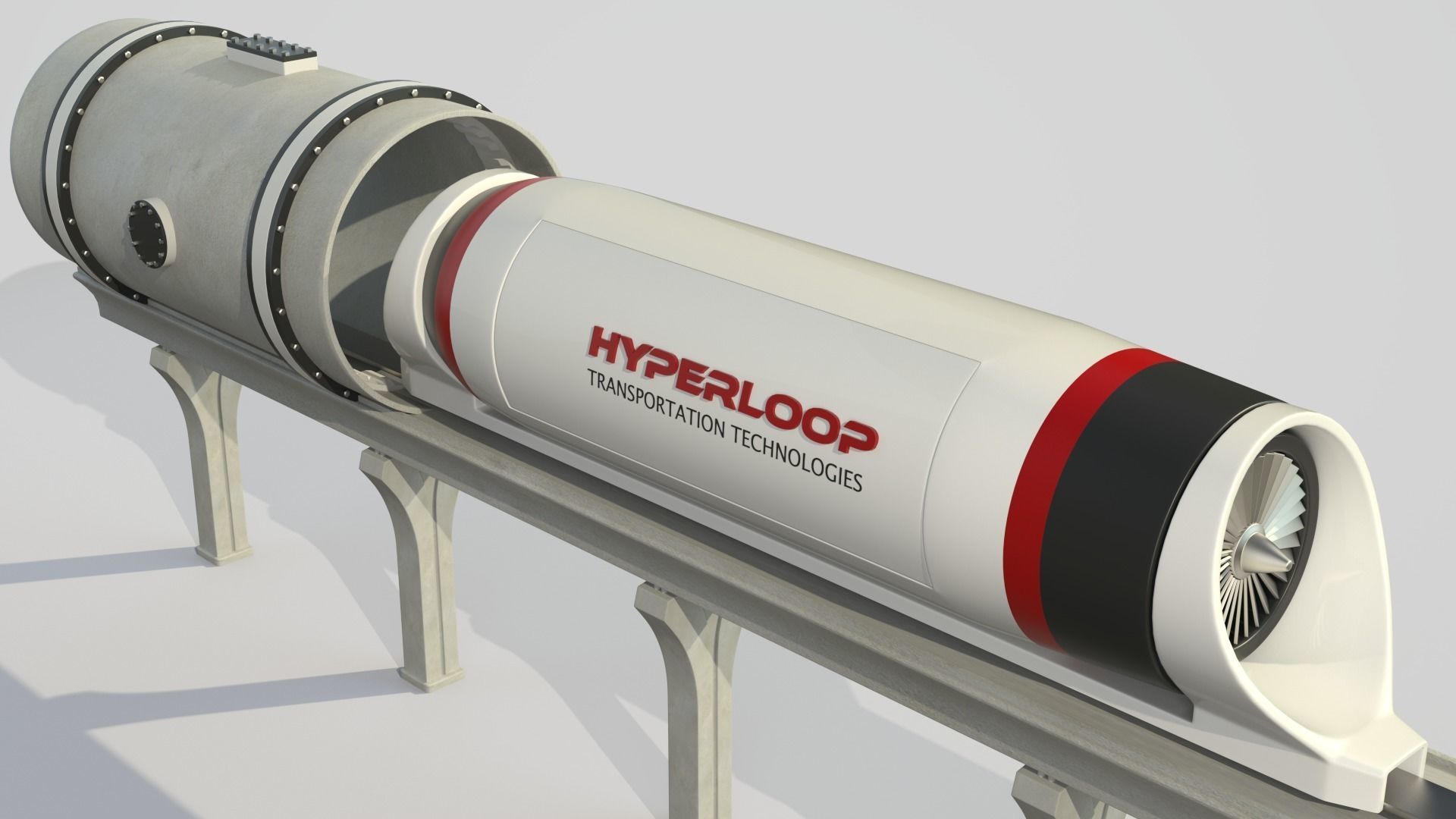 Hyperloop Train 3D model_2