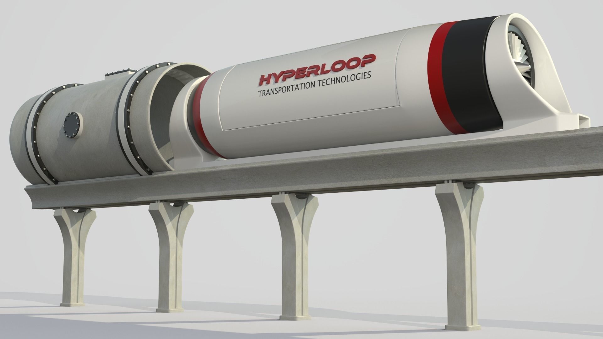 Hyperloop Train 3D model_4