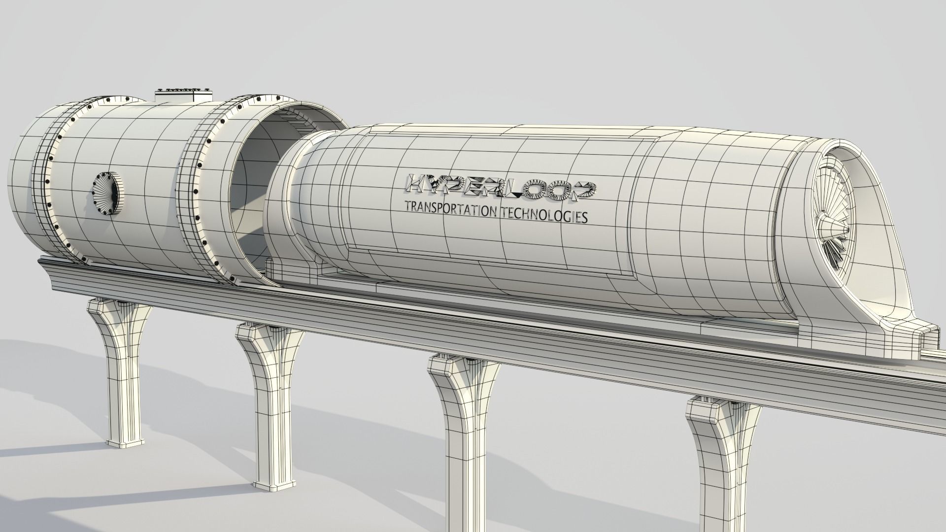 Hyperloop Train 3D model_9