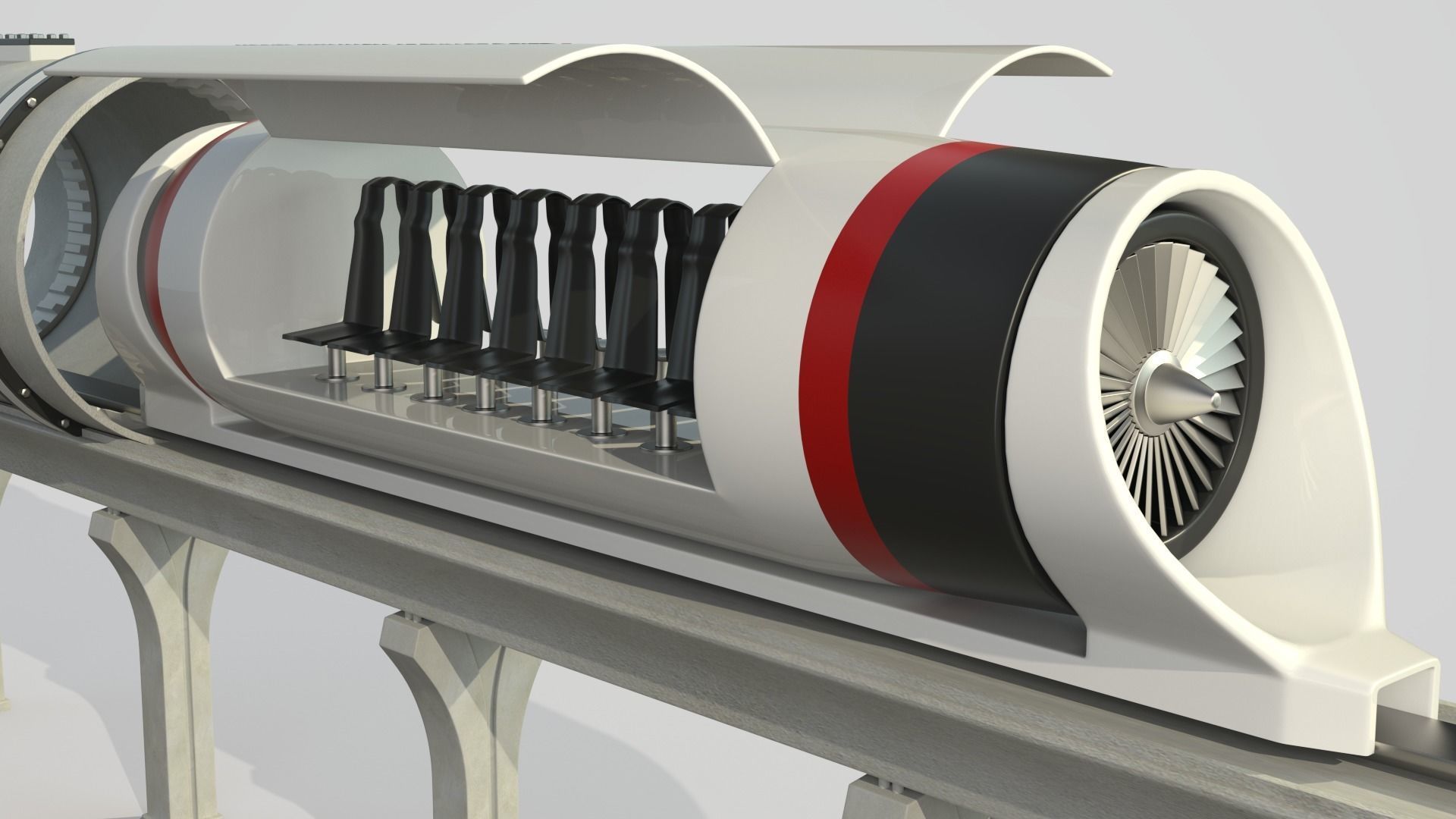 Hyperloop Train 3D model_7