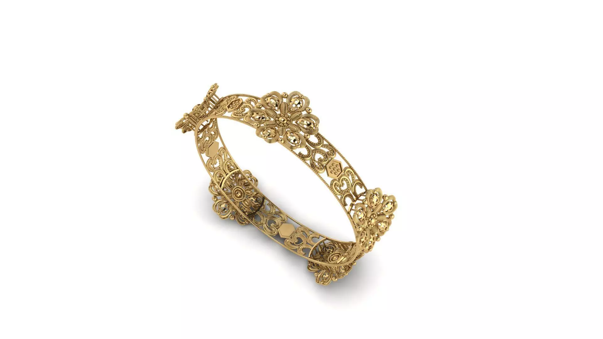 Bangle gold filigree 3D print model_0