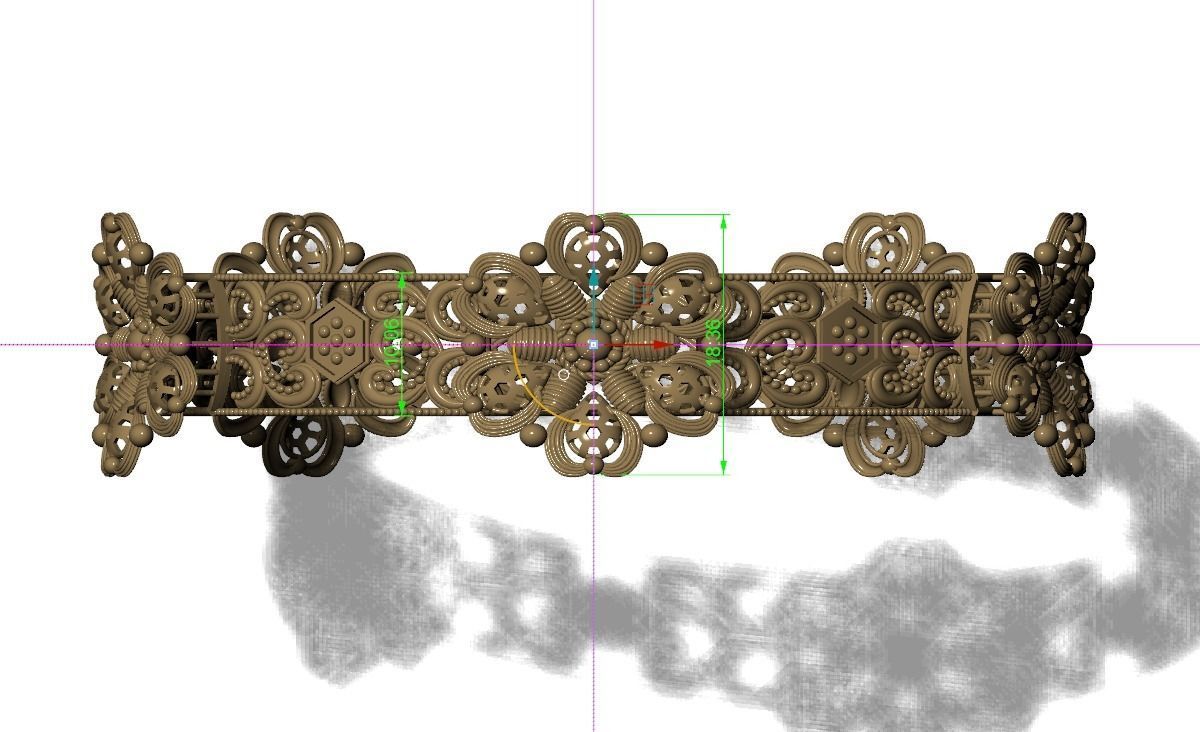 Bangle gold filigree 3D print model_4