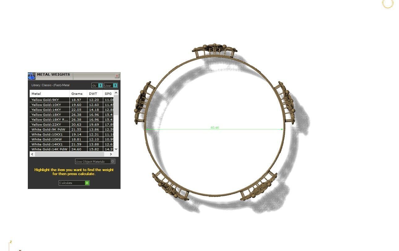 Bangle gold filigree 3D print model_5