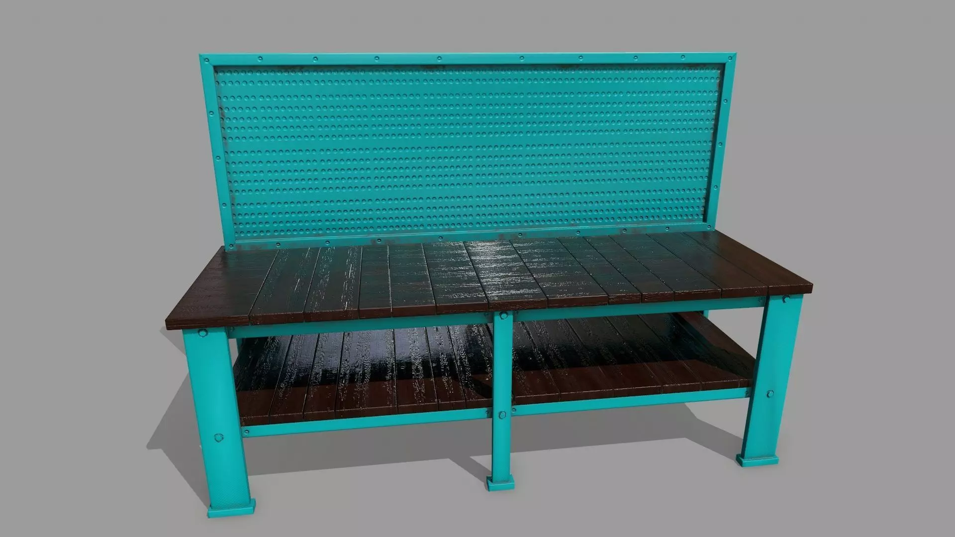 workbench shelf with shelves Low-poly 3D model