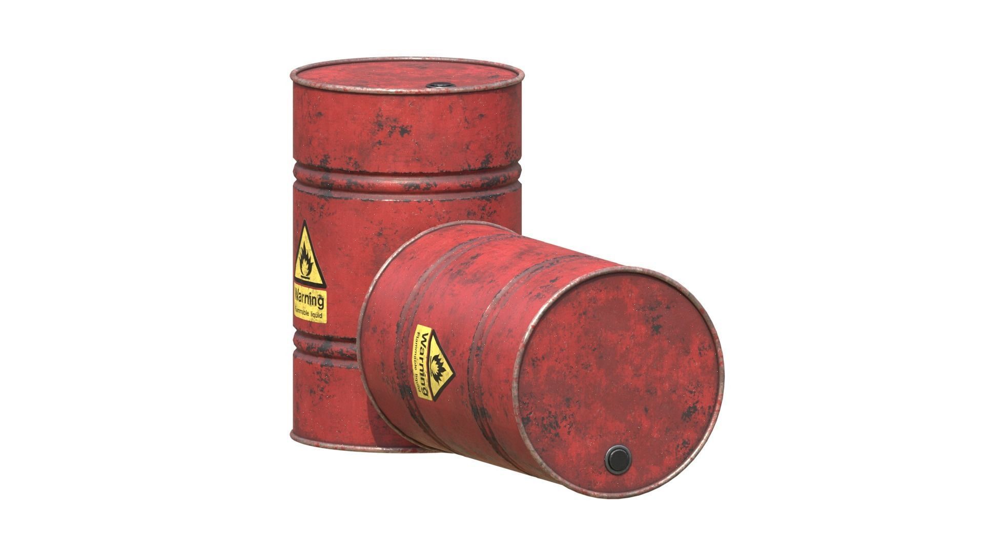 Oil Barrel Low-poly 3D model_2