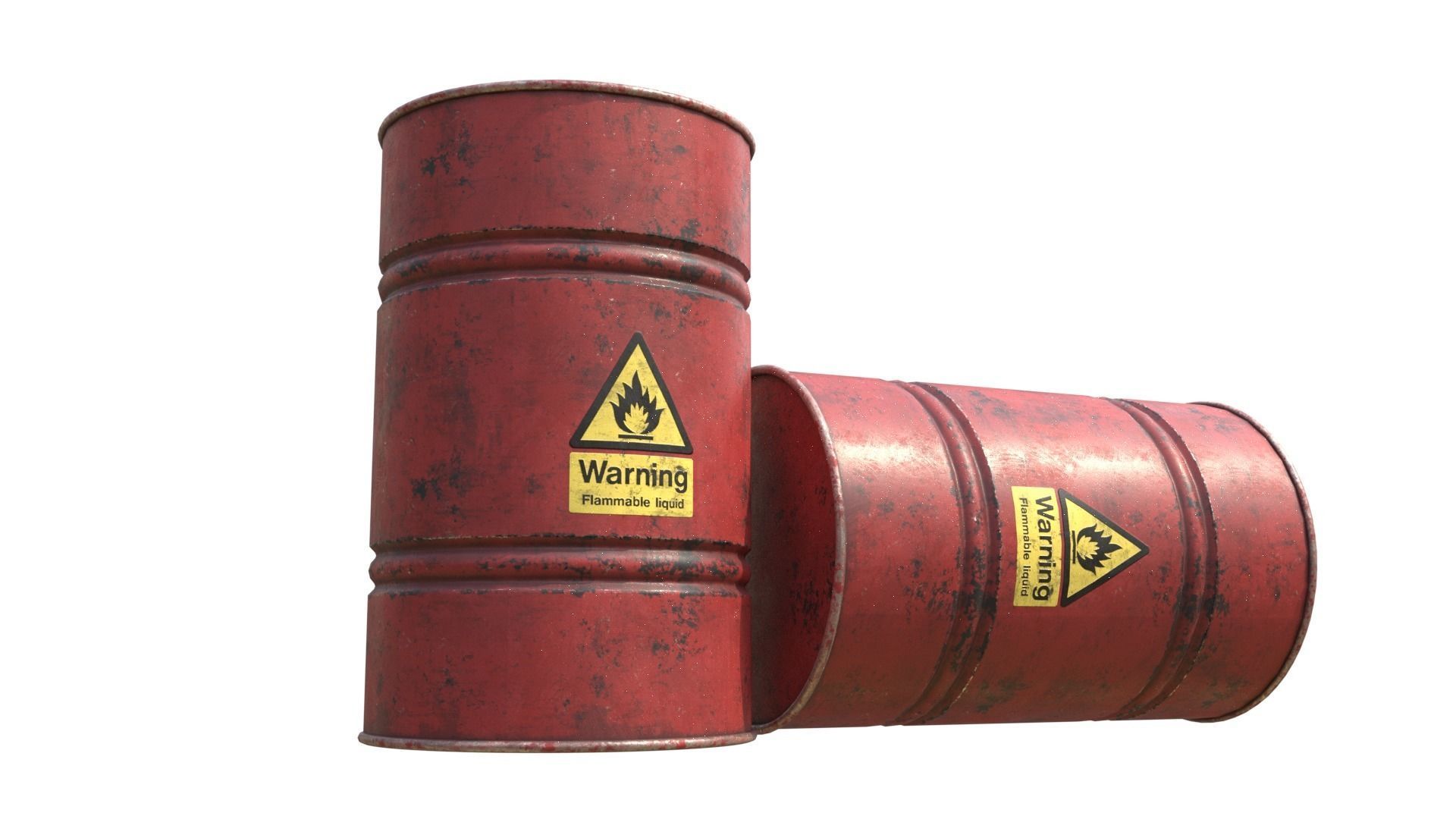 Oil Barrel Low-poly 3D model_1