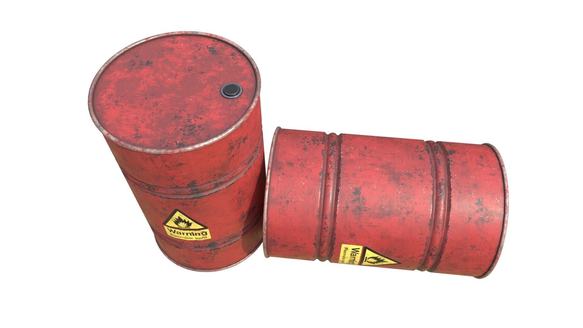 Oil Barrel Low-poly 3D model_3