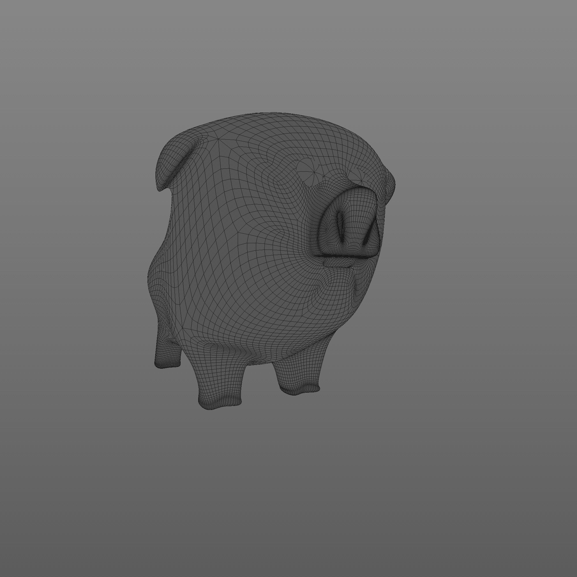 Pig toy Free low-poly 3D model_5