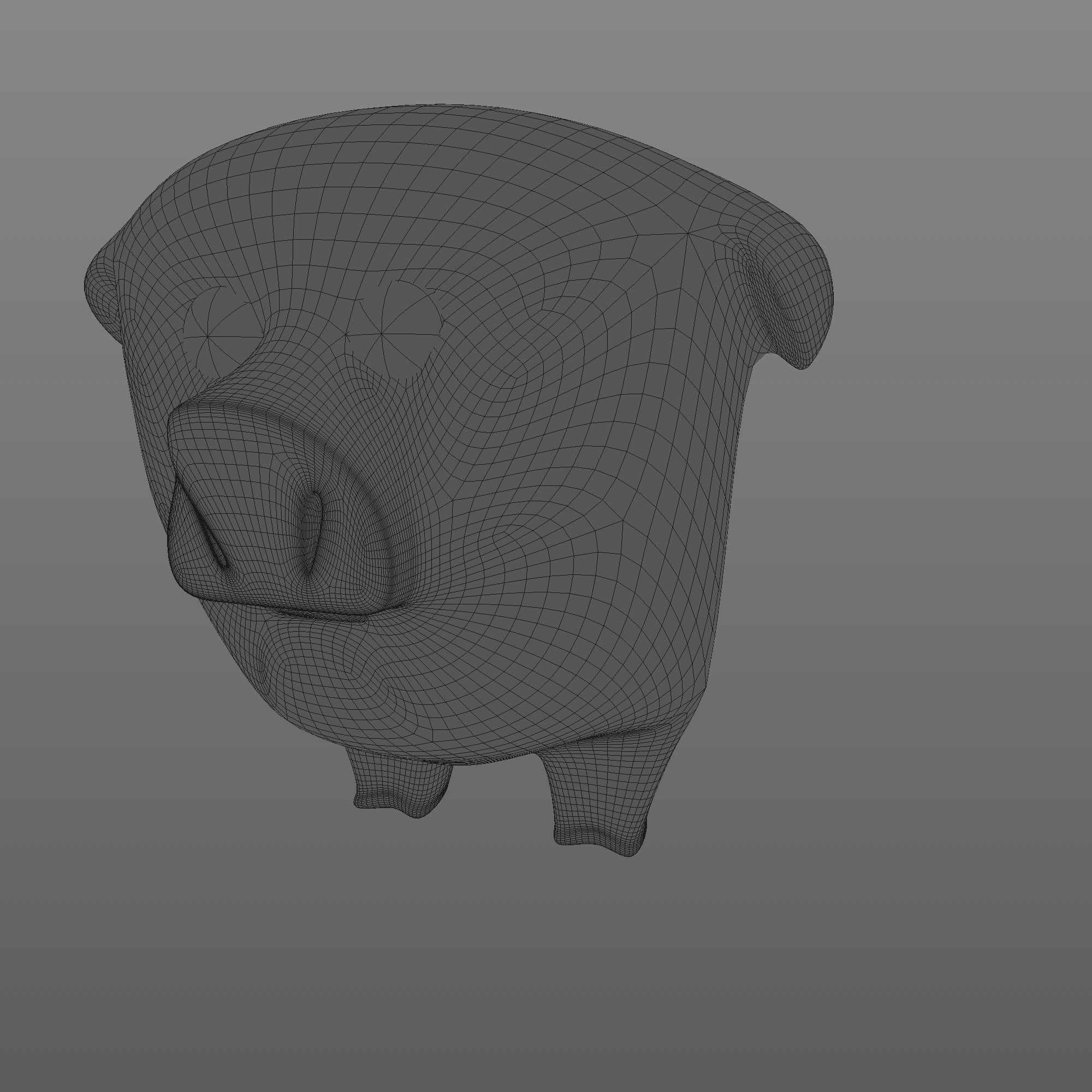 Pig toy Free low-poly 3D model_7