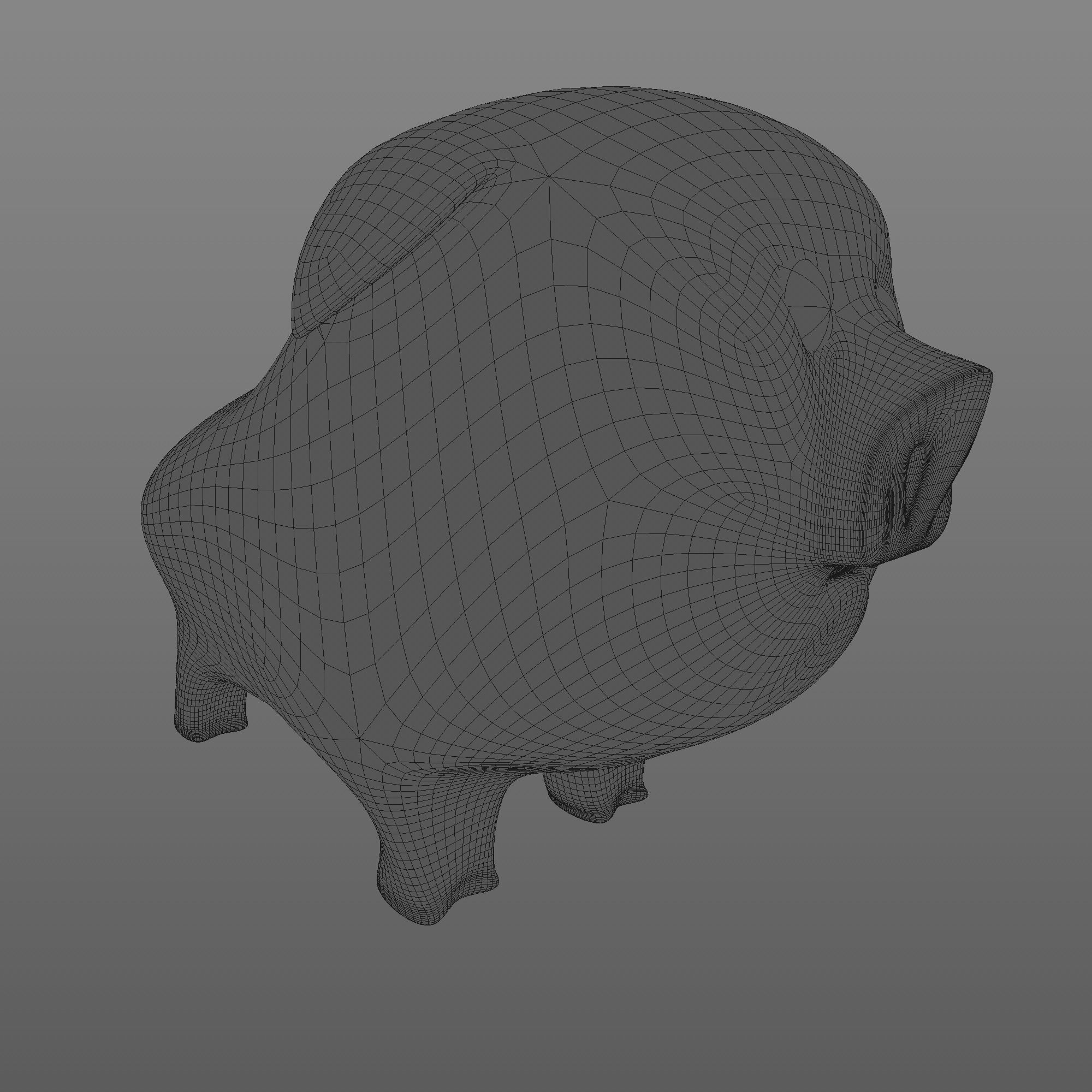 Pig toy Free low-poly 3D model_8