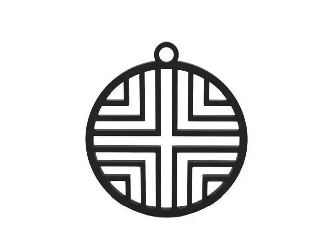 Earring circle with cross in middle 3D print model_0