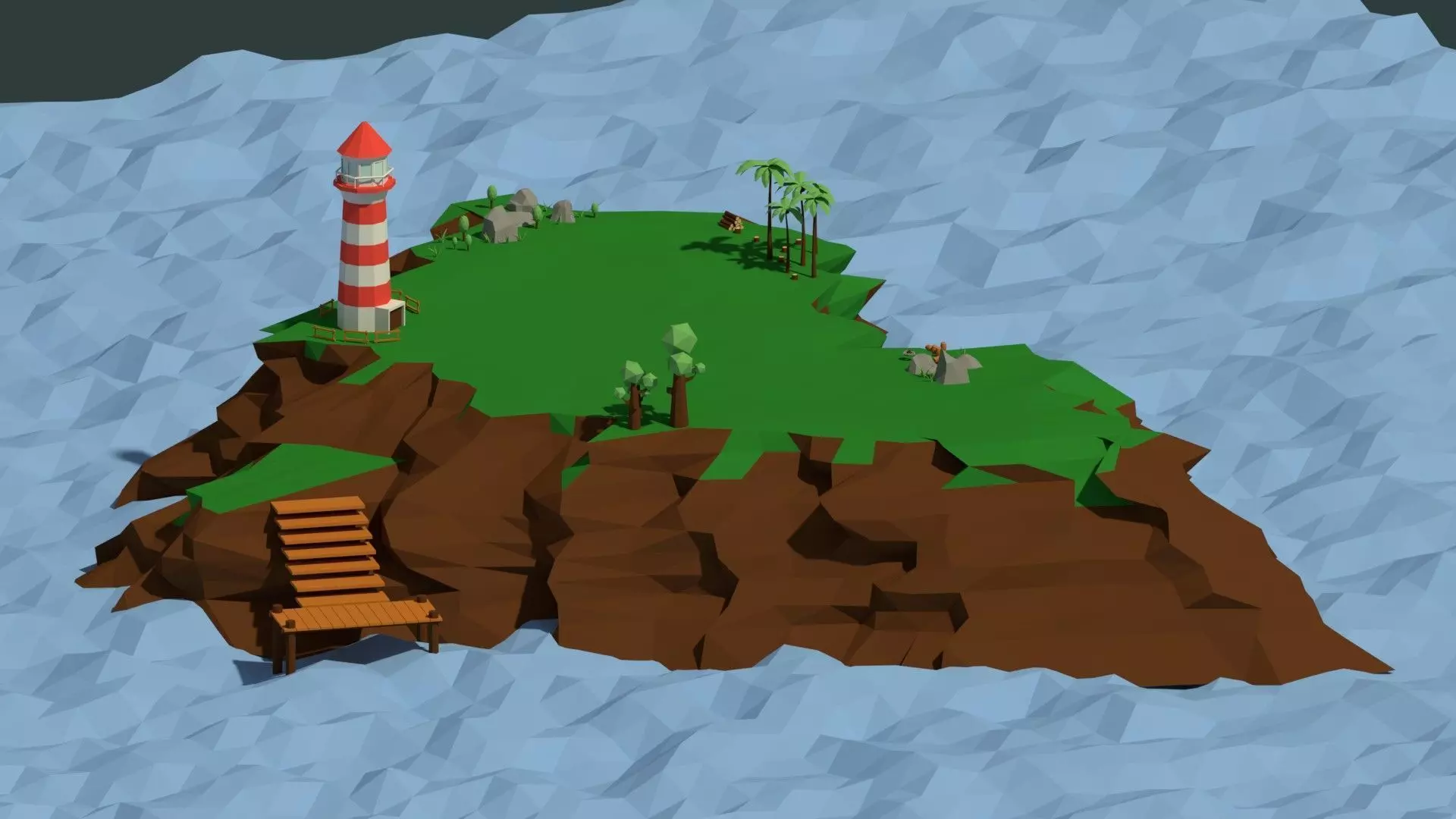Low Poly Island Pack Low-poly 3D model_0