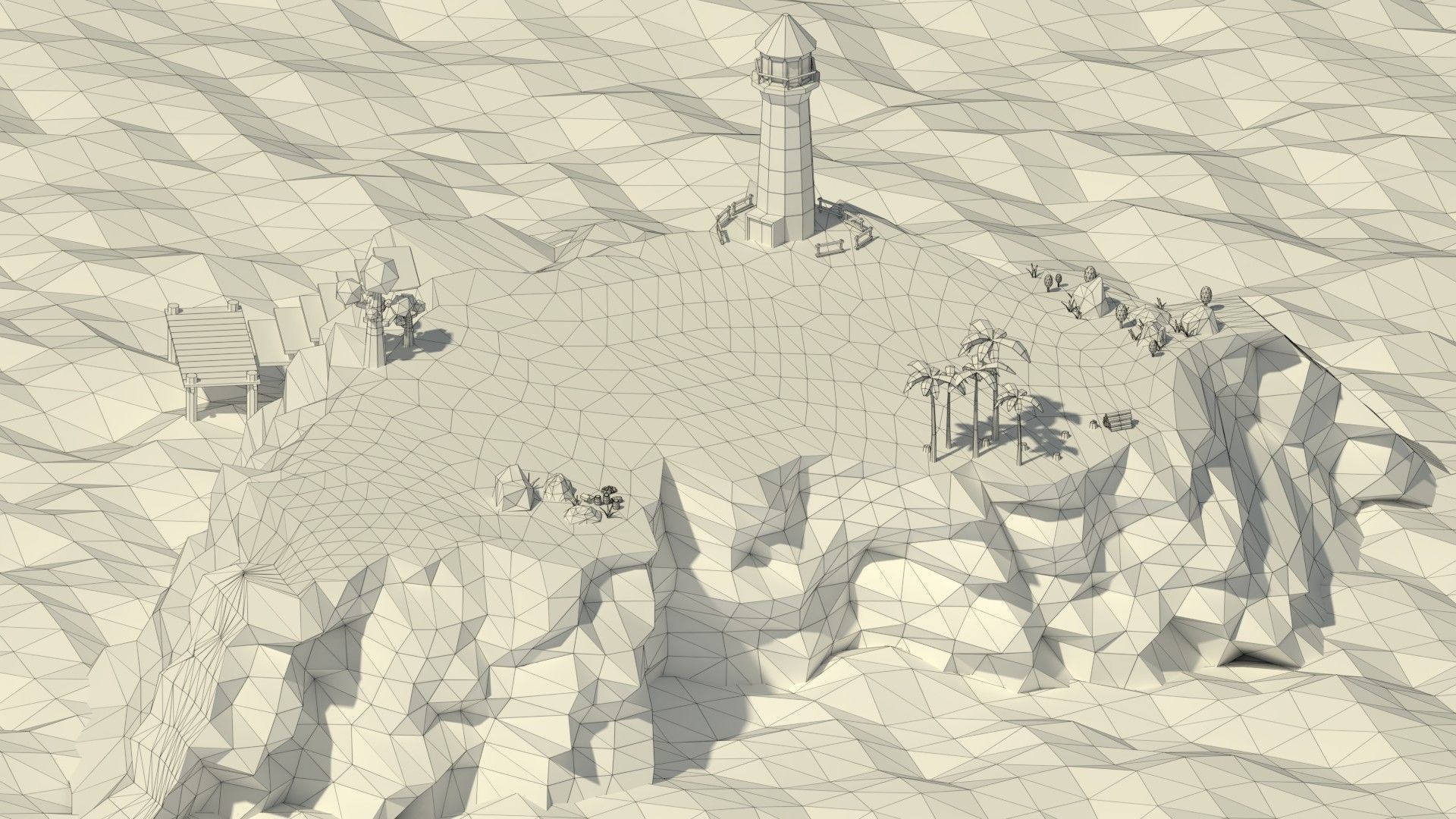 Low Poly Island Pack Low-poly 3D model_2