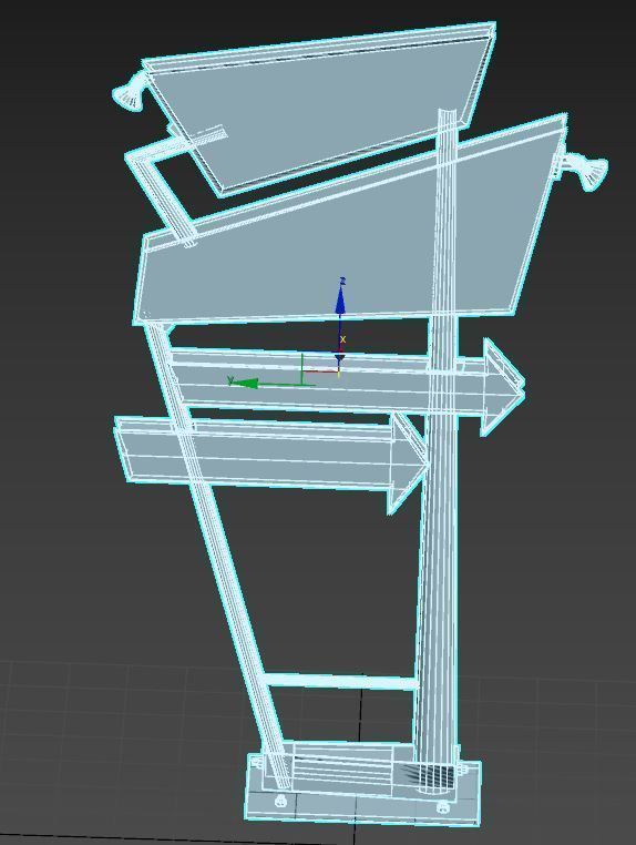 Worn Motel Sign 3D model_7