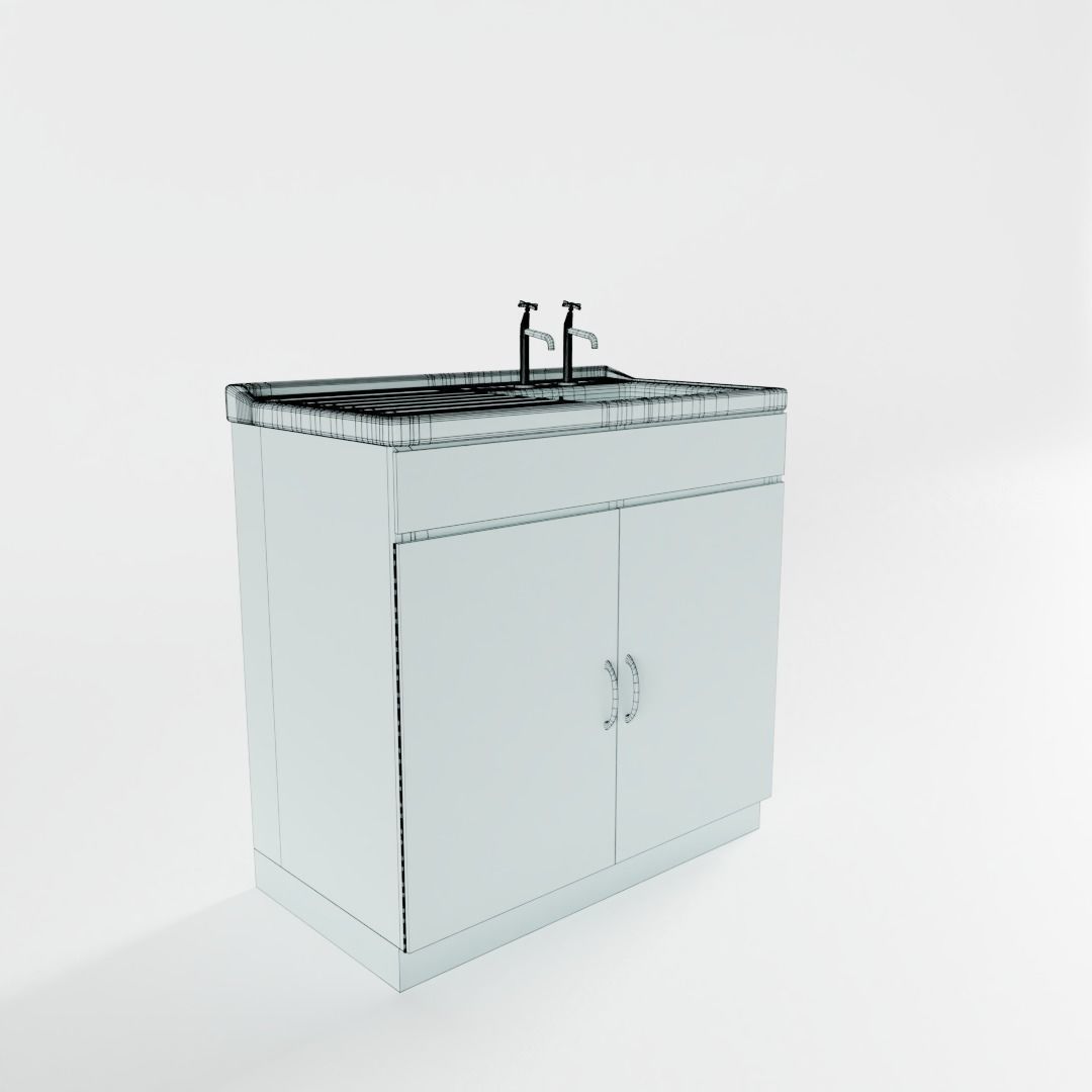 Vintage Kitchen Sink 3D model_5