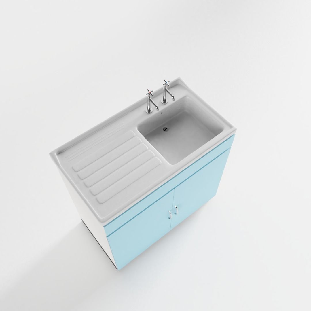 Vintage Kitchen Sink 3D model_3