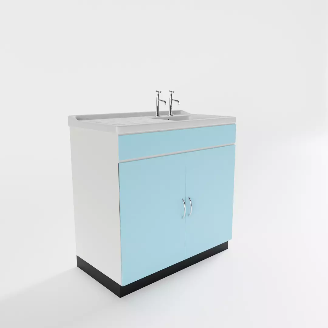 Vintage Kitchen Sink 3D model_0
