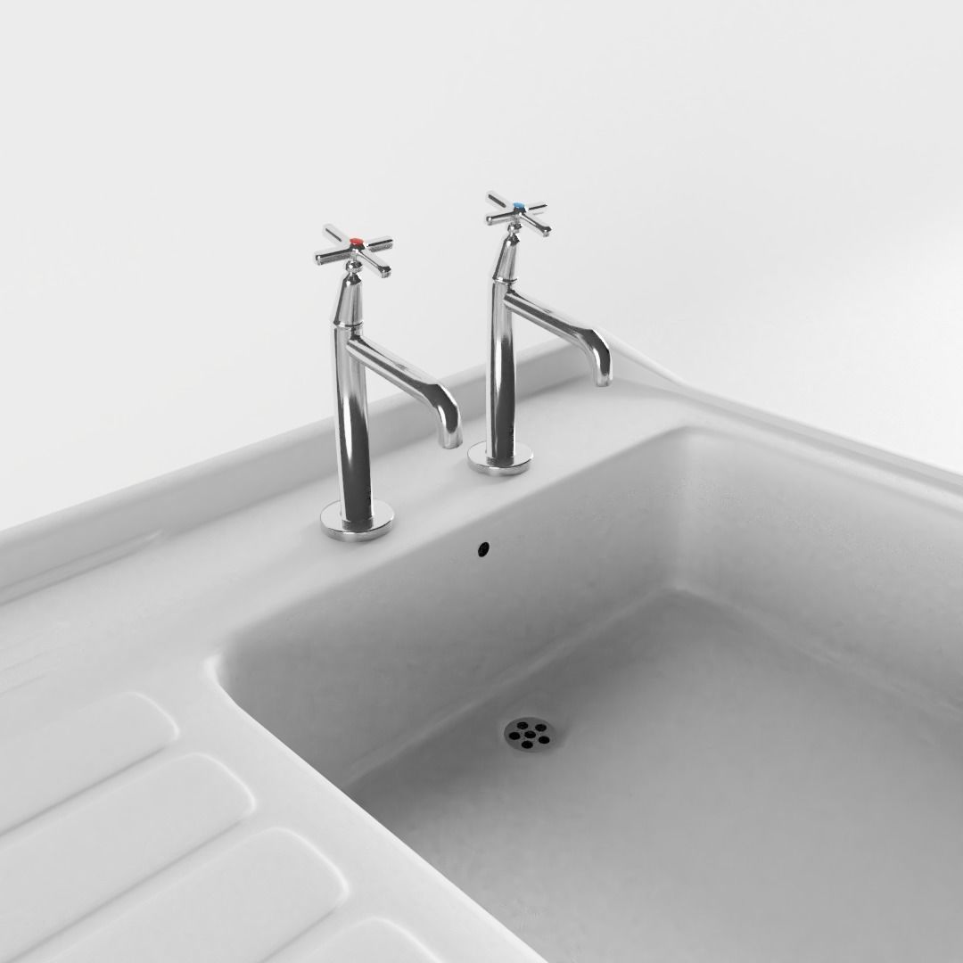 Vintage Kitchen Sink 3D model_4