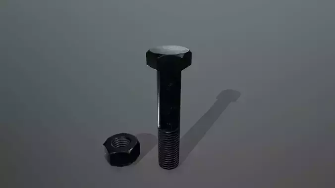 Bolts bolt and nut Low-poly 3D model