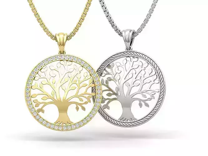 Diamond Tree of Life Necklace 25mm 3dmodel 3D print model