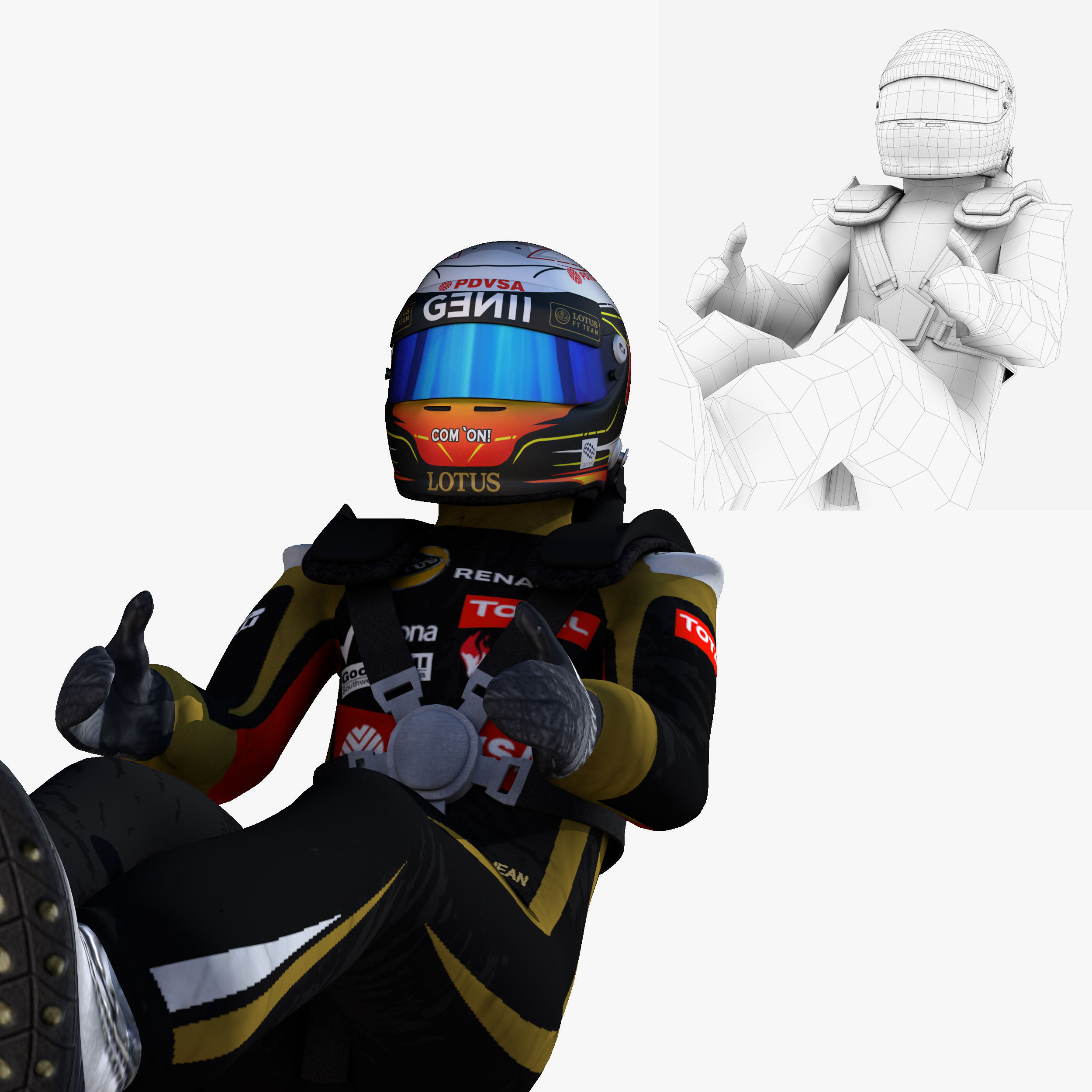 Romain Grosjean 2015 Low-poly 3D model_2