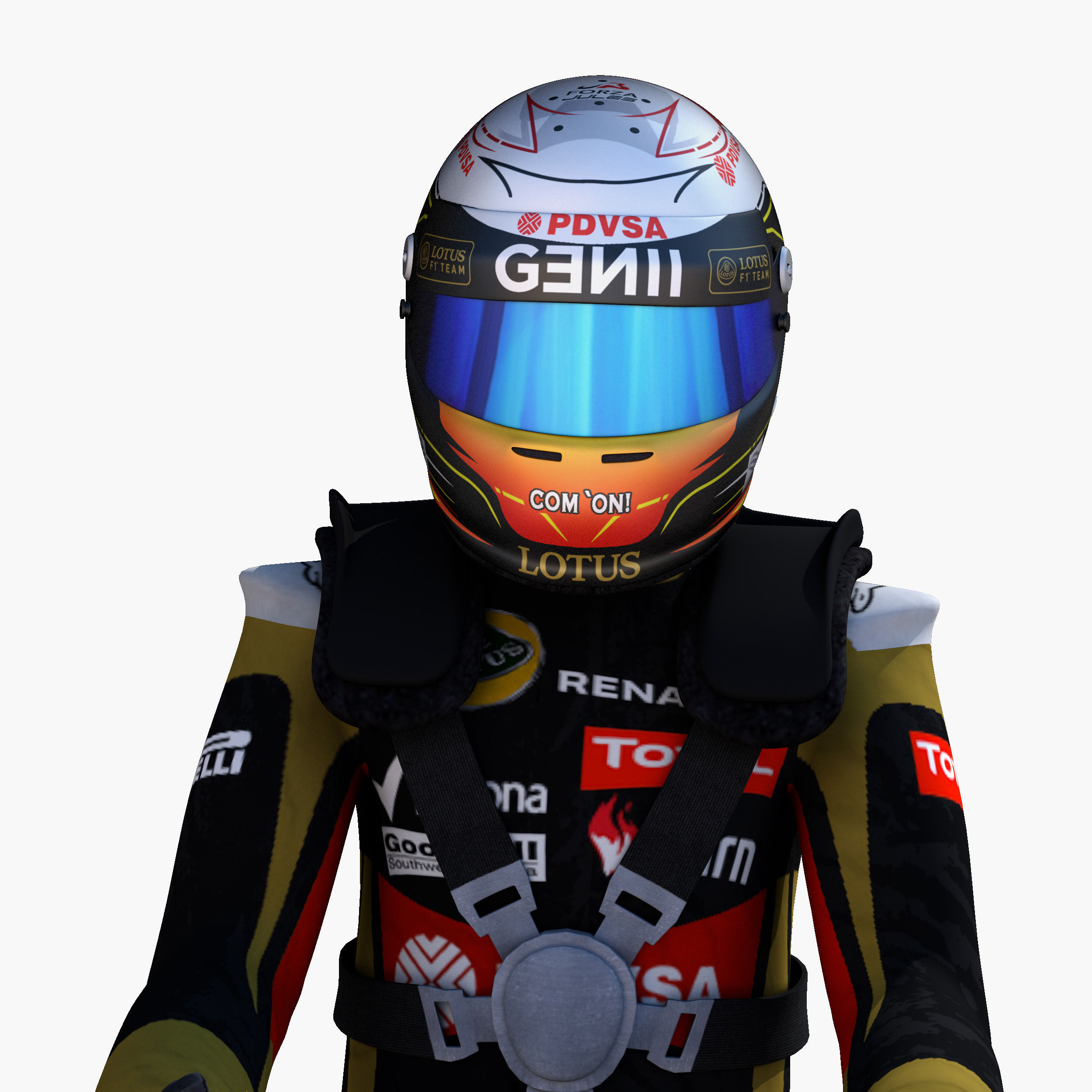 Romain Grosjean 2015 Low-poly 3D model_5