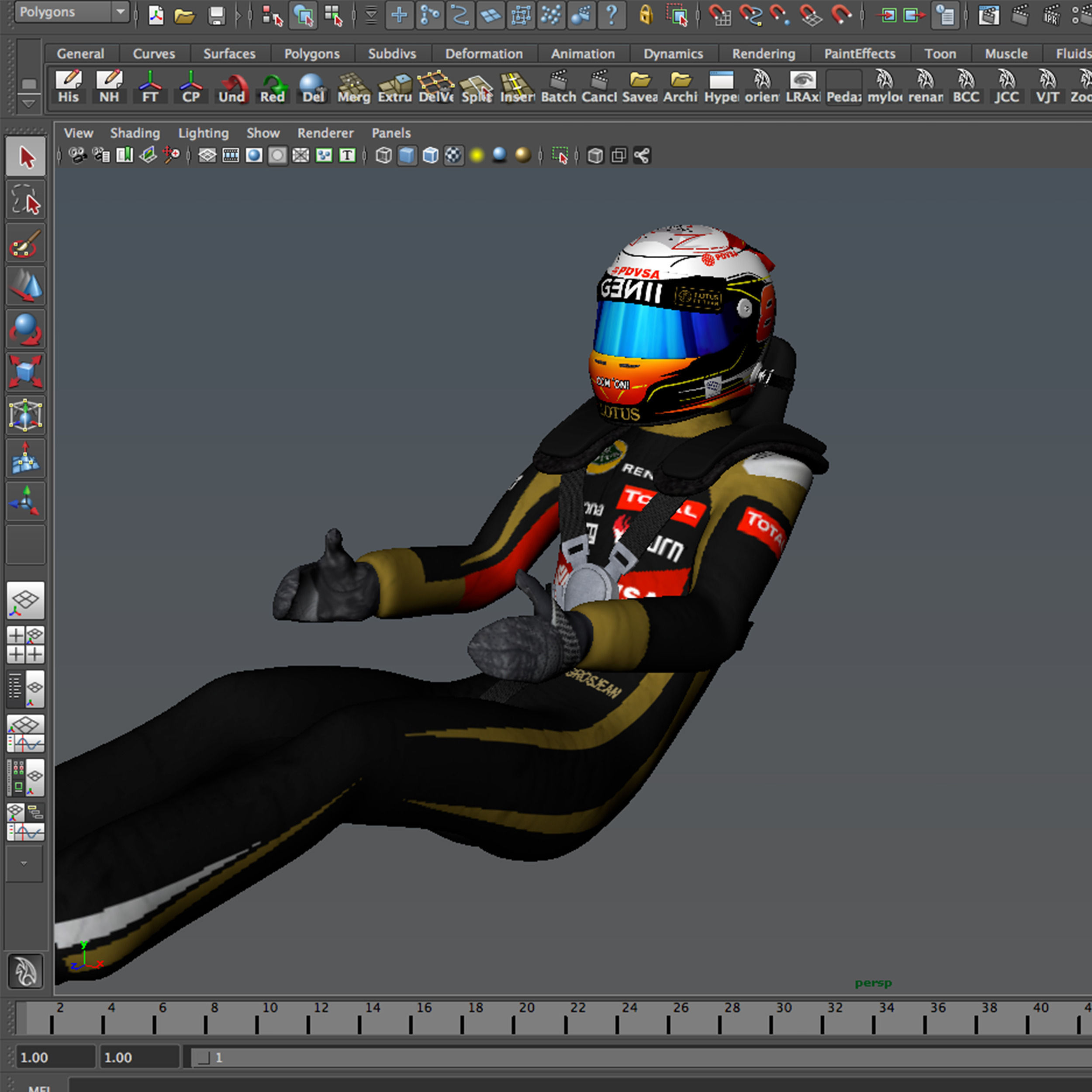Romain Grosjean 2015 Low-poly 3D model_9