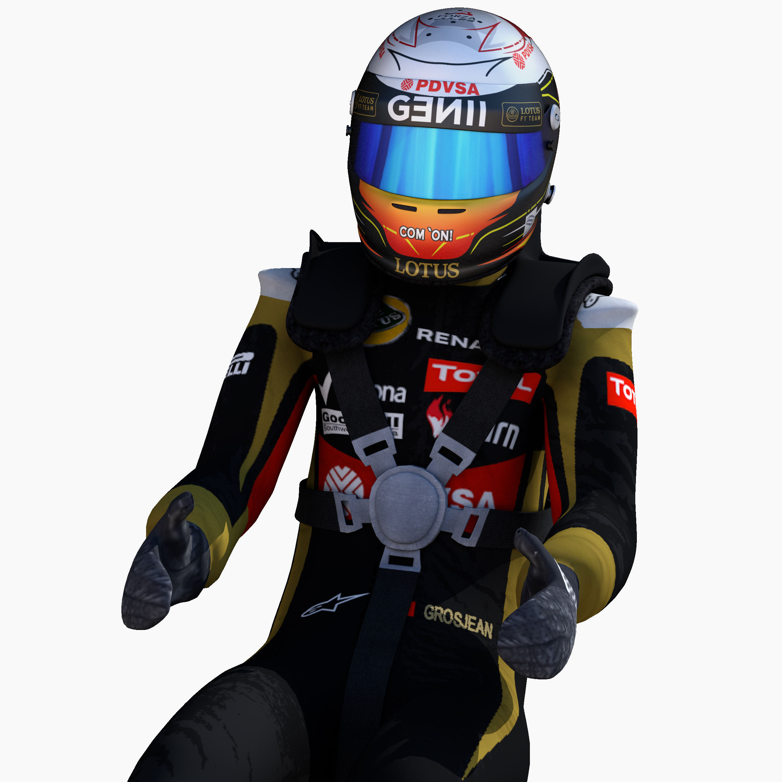 Romain Grosjean 2015 Low-poly 3D model_1