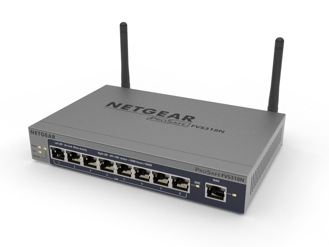 Netgear ProSafe FVS318N Wireless Router 3D model | CGTrader