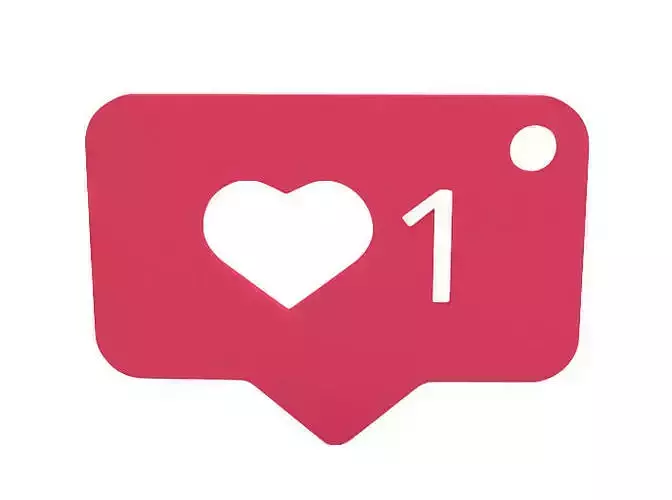 Keychain social media icon with heart