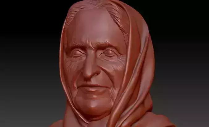 old woman bust high-poly 3d model
