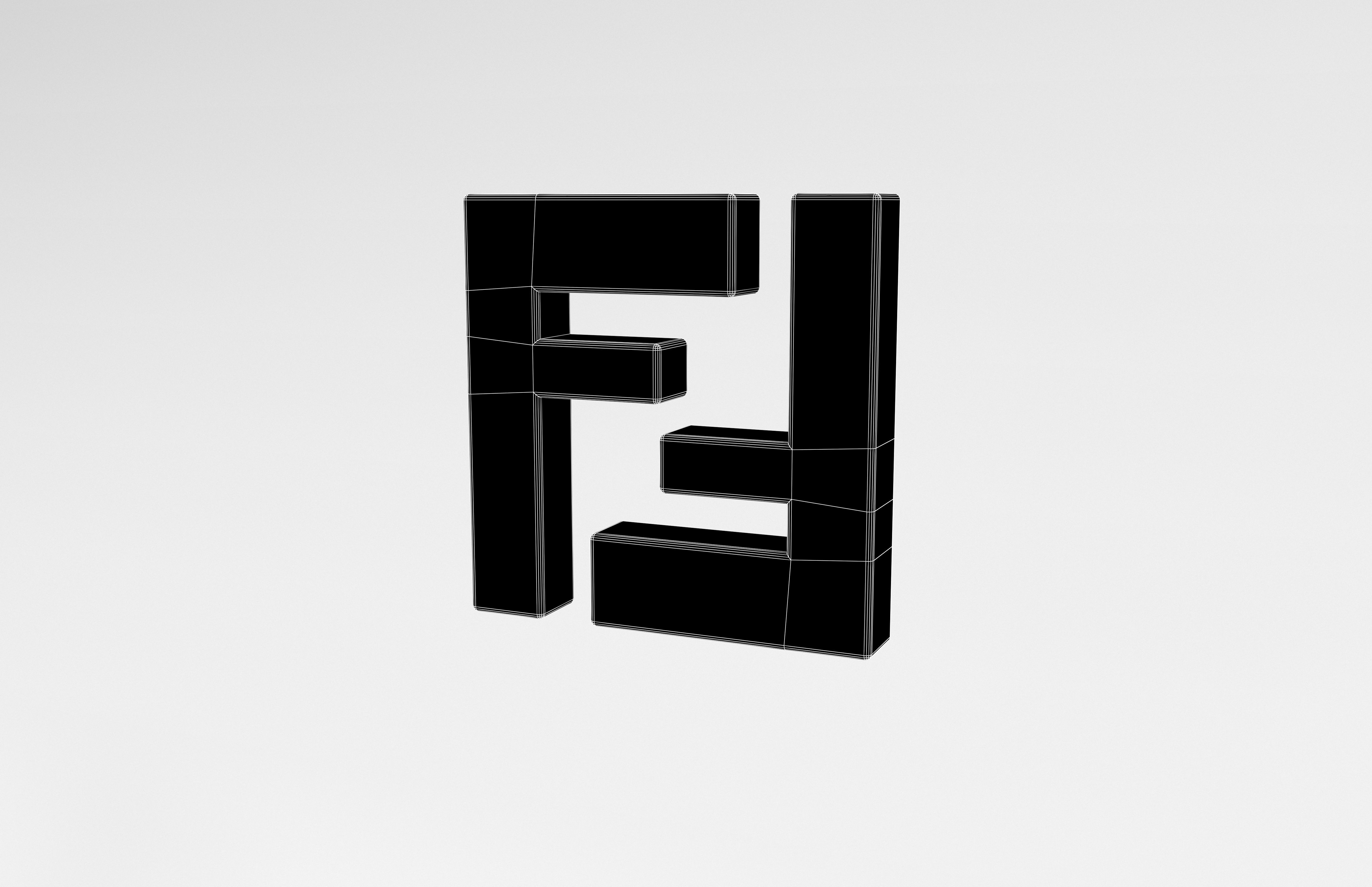 FENDI Logo v1 004 Free low-poly 3D model_8