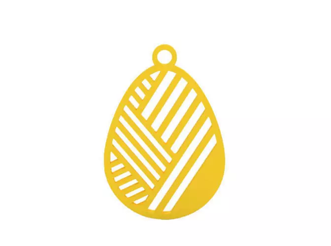 Earring egg pendant with stripe 3D print model_0