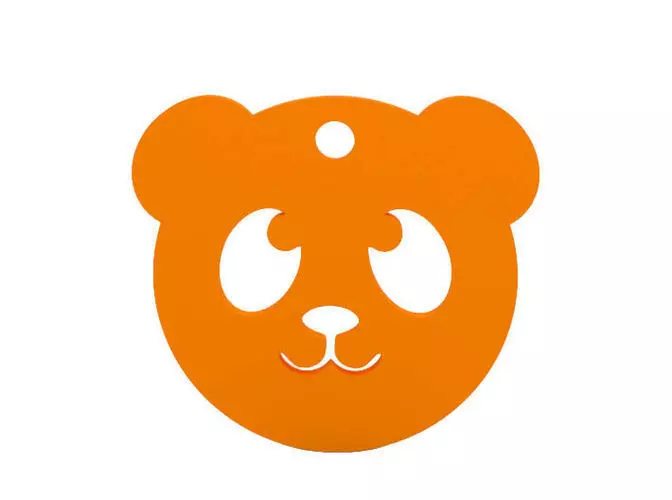 Keychain panda bear keyring - orange 3D print model_0