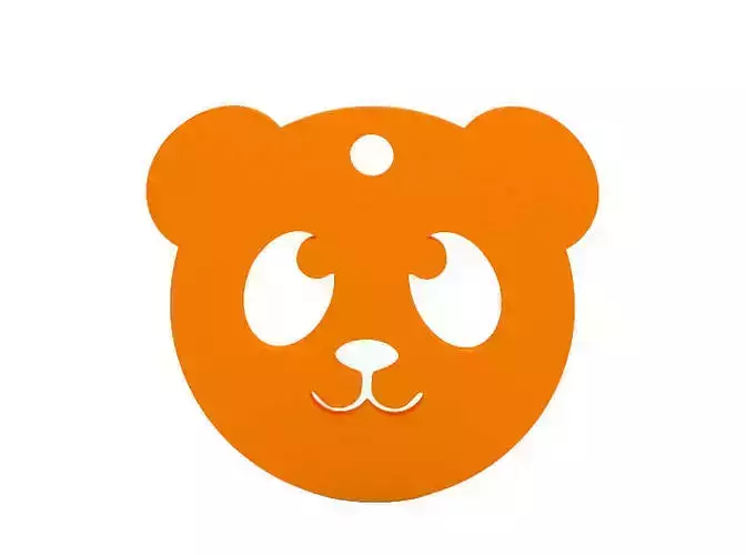 Keychain panda bear keyring - orange