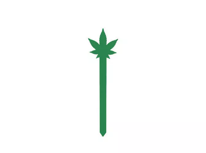 Bookmark marijuana leaf icon 3D print model