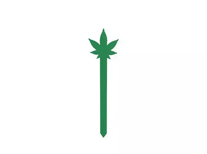 Bookmark marijuana leaf icon
