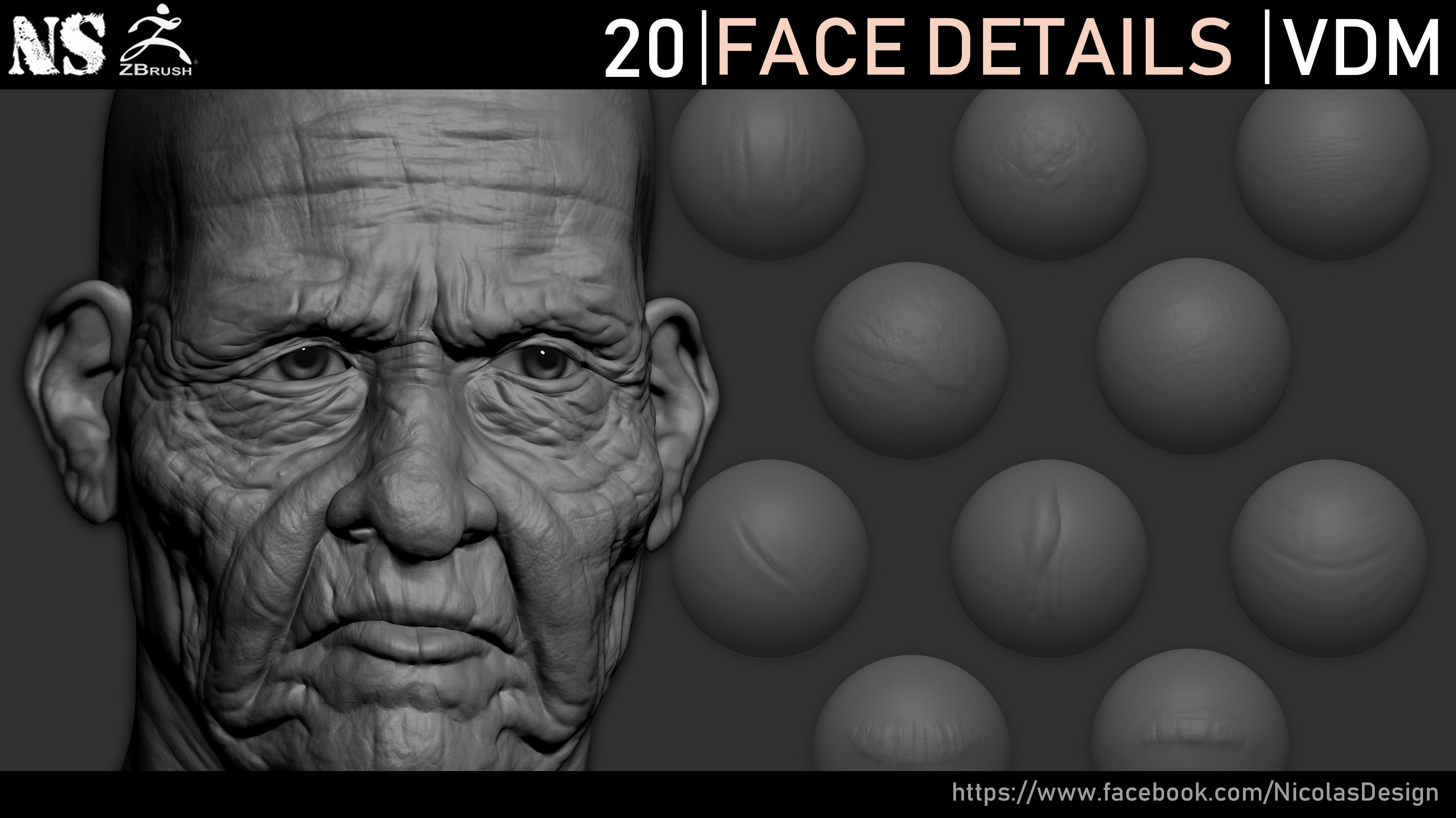 Zbrush - Face Details VDM Brush