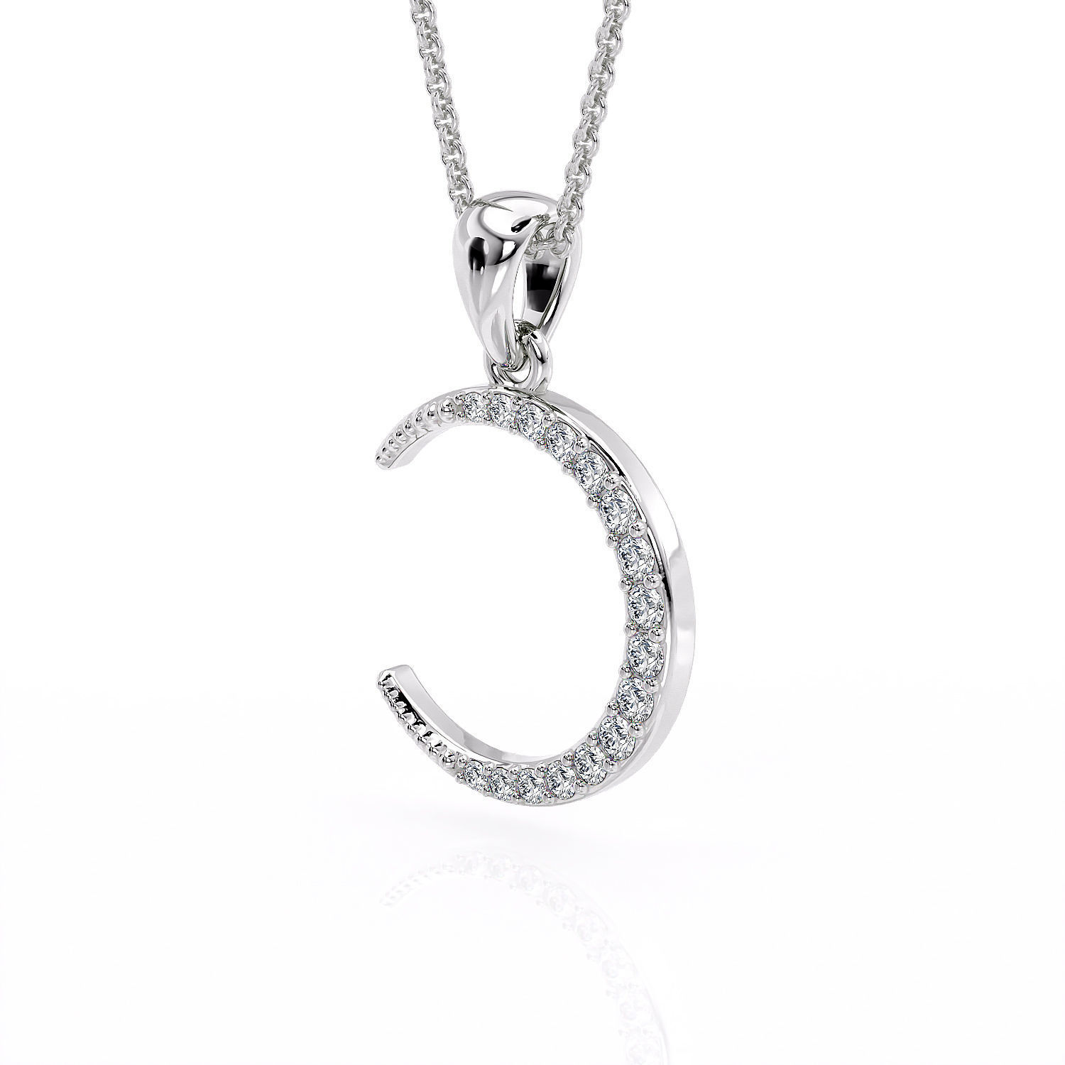 Jewelry Pendant Moon with stones Printable model 3D print model_11