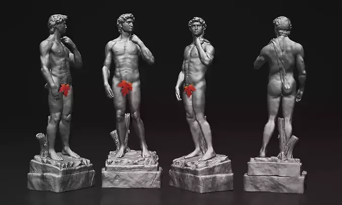 Renaissance David sculpture I PBR I Game - Ready Asset Low-poly 3D model