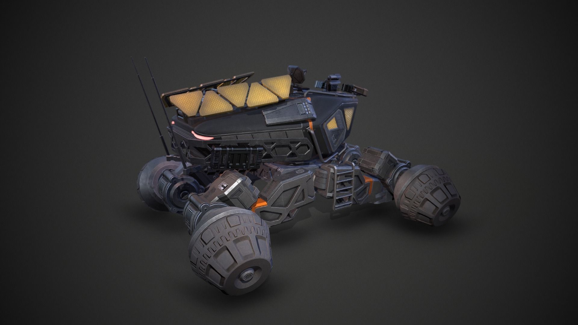 Sci-Fi Mars Rover Low-poly 3D model_2