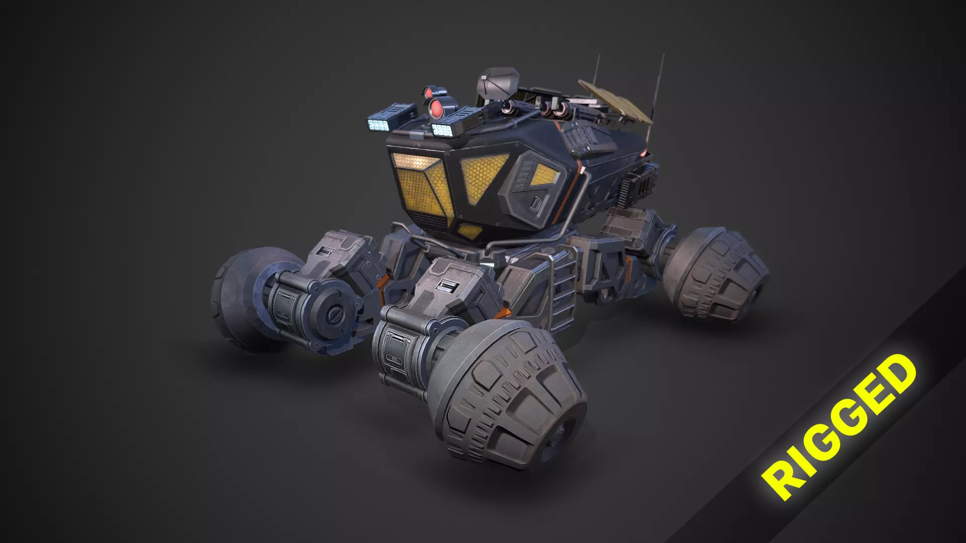 Sci-Fi Mars Rover Low-poly 3D model_0