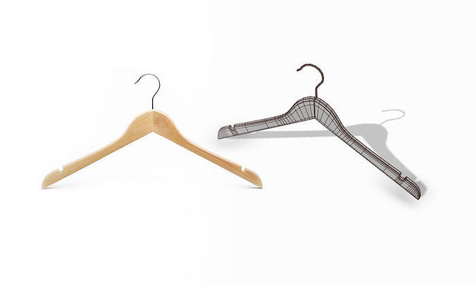 Wooden Hanger I PBR I Subdiv - Ready 3D model