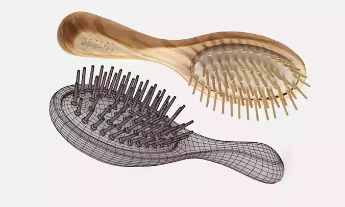 Wooden Brush I PBR I Subdiv - Ready