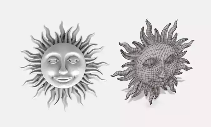 Sun Decoration I PBR I Subdiv - Ready 3D model