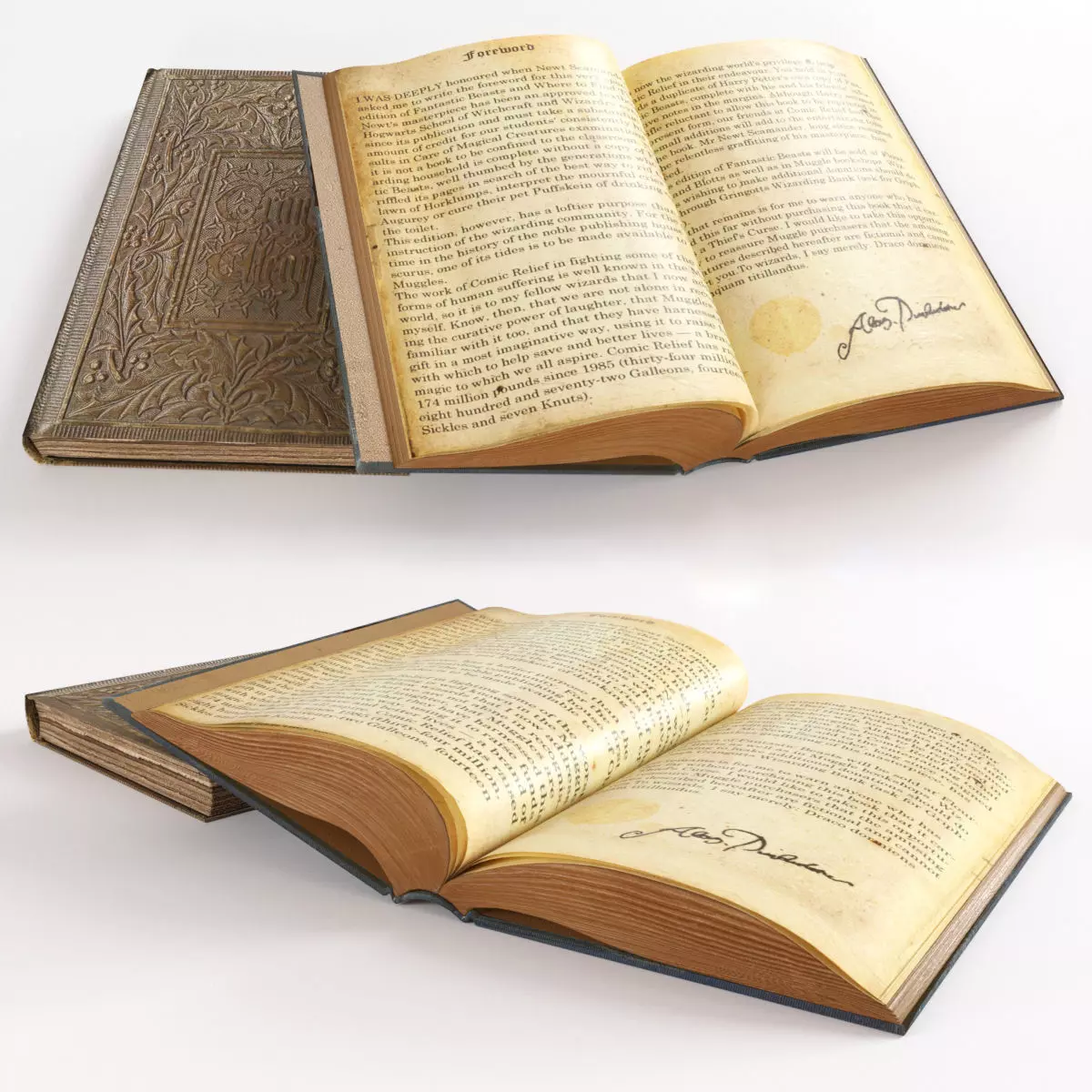 open book on the table 3D model_0