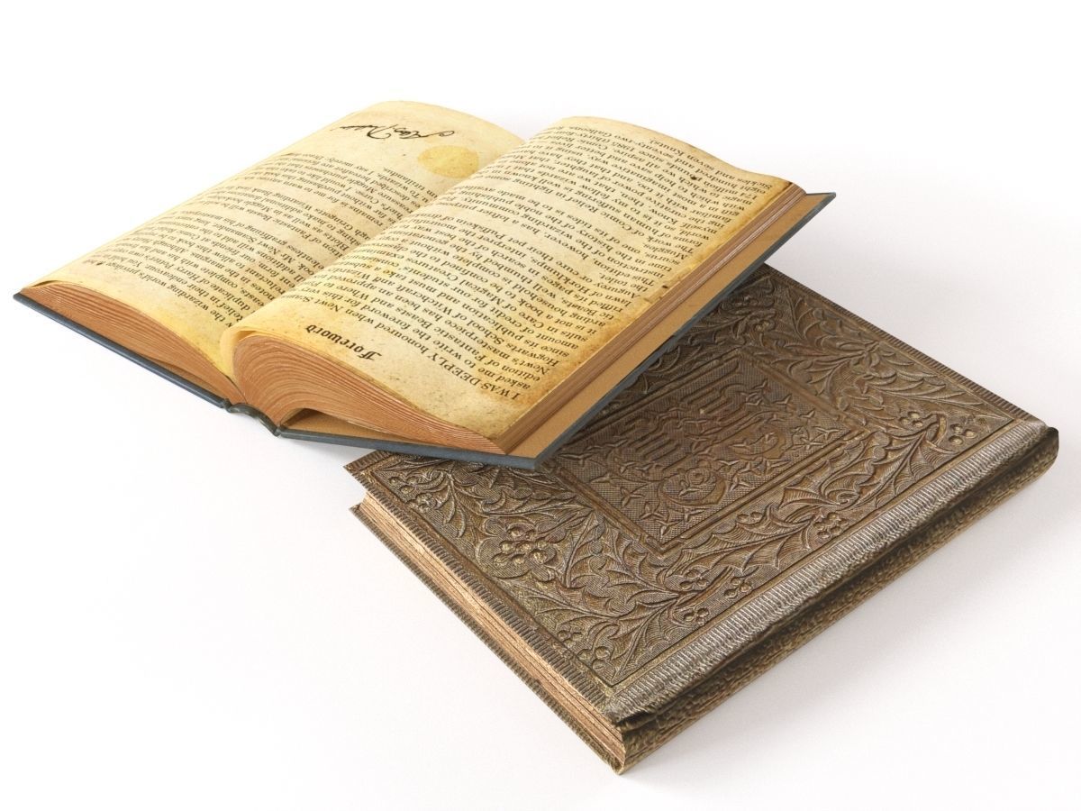 open book on the table 3D model_4