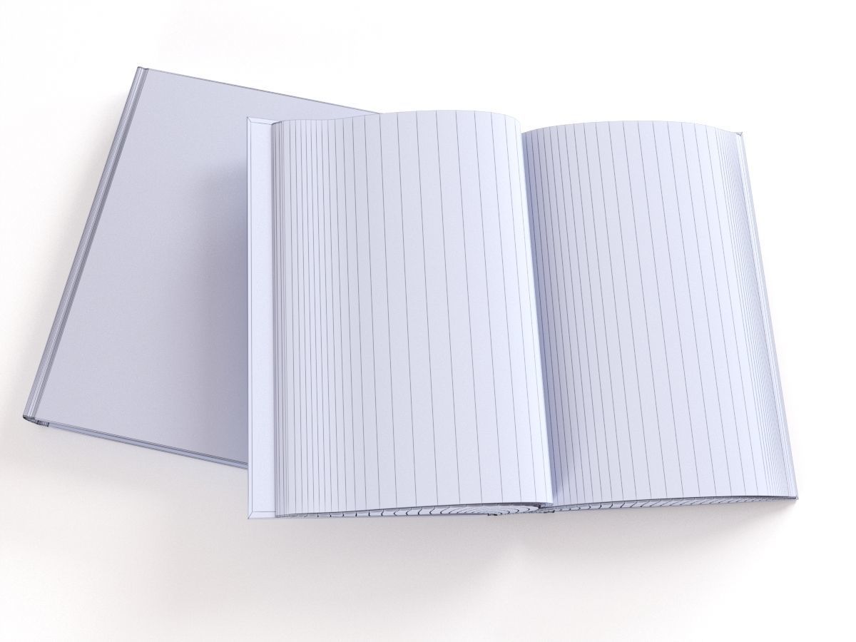 open book on the table 3D model_5