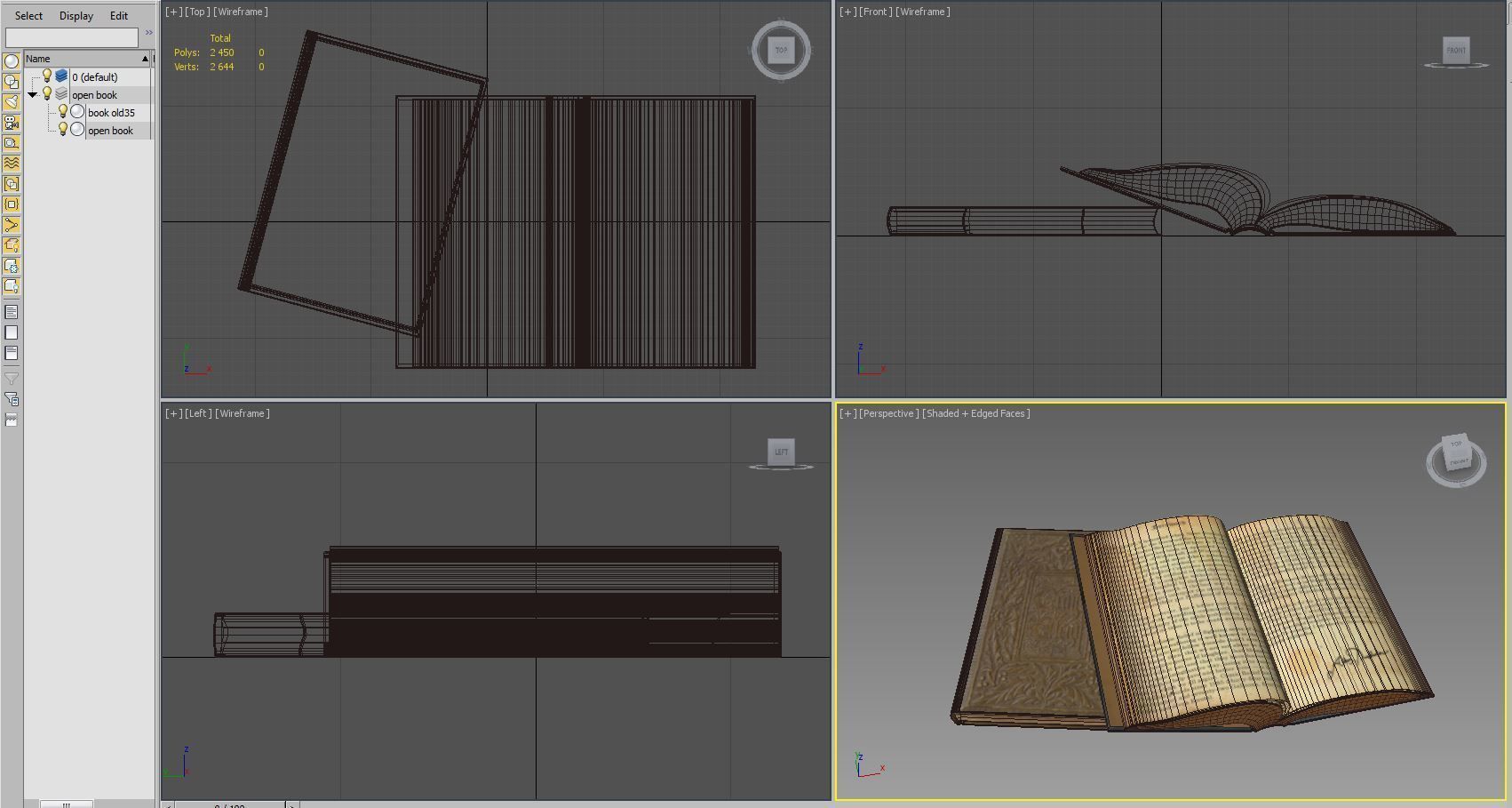 open book on the table 3D model_8